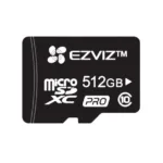 Atminties kortelė Micro SD juodos spalvos su baltu užrašu "EZVIZ", 512GB talpa, PRO 10 - Atminties kortelė Micro SD.