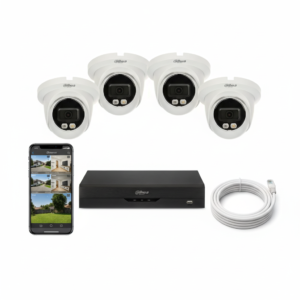 „Pasidaryk Pats“ 4MP Vaizdo Stebėjimo Kamerų Komplektas (1-4 Kameros, Dual Light, 1TB HDD)